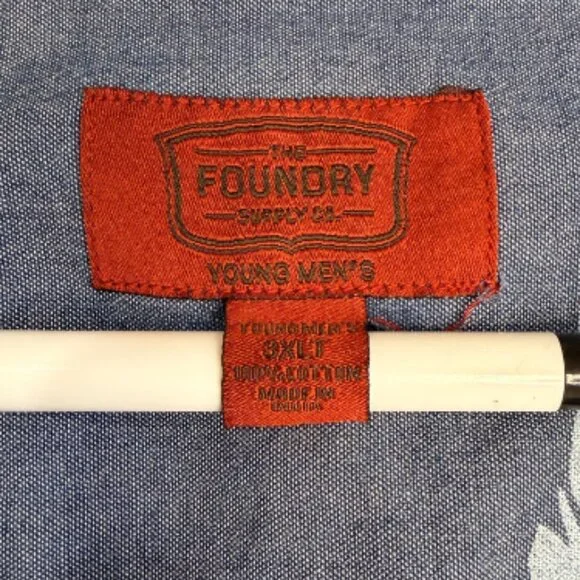 The Foundry Supply Co. 3XLT Big and Tall Hibiscus Hawaiian Print Shirt - Picture 7 of 8